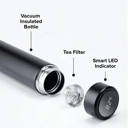 1Pc Stainless Steel Smart Water Bottle Leak Proof Double Walled Keep Drink Hot and Cold LCD Temperature Display Bottle